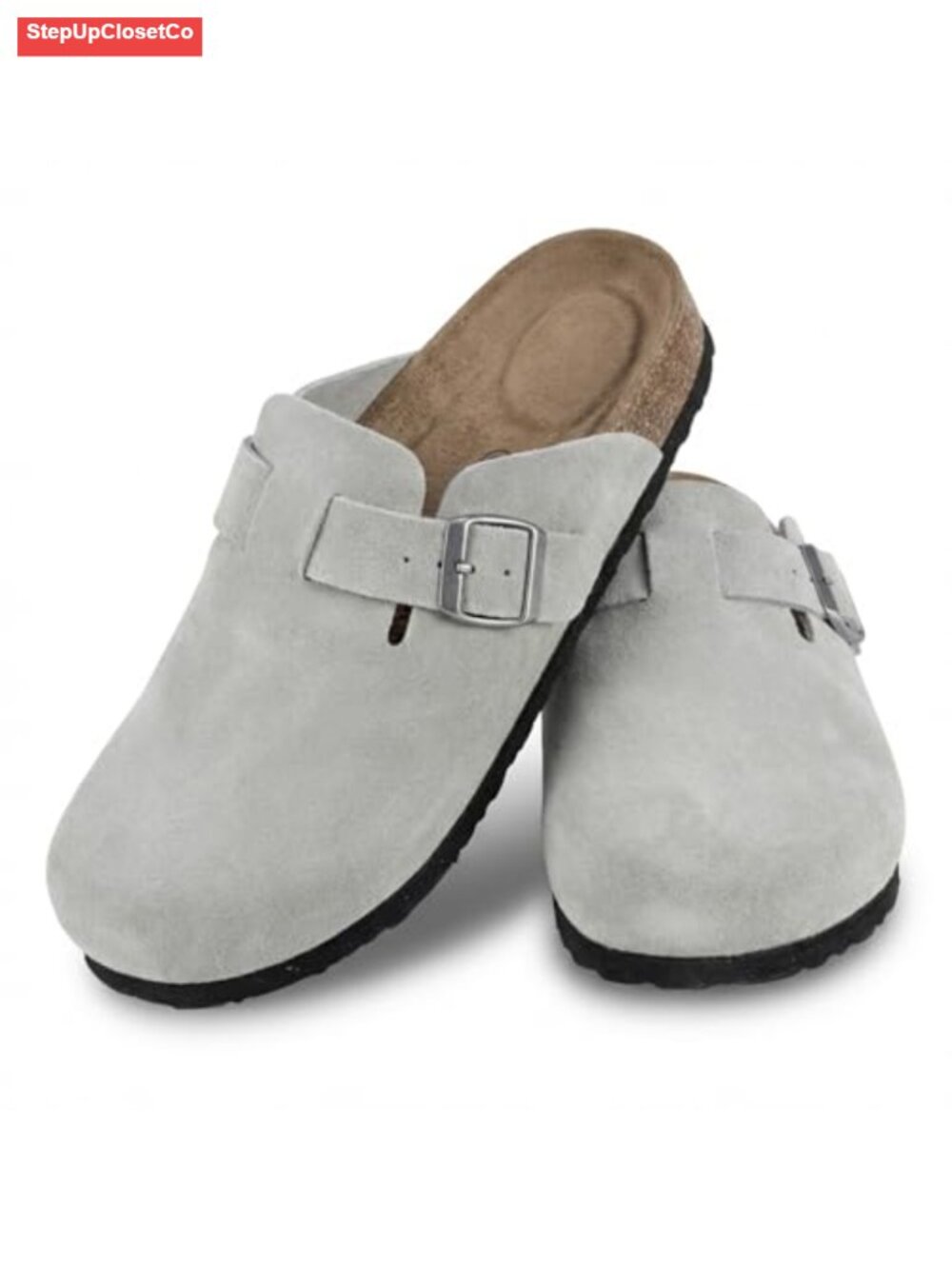 Women's Suede Mules & Clogs Slip-On with Cork Footbed Non-Slip Sole Adjustable